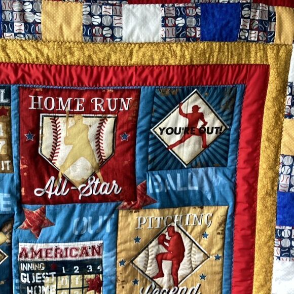 NWT. Hand Crafted Baseball for All Ages Lap Quilt - Picture 3 of 14